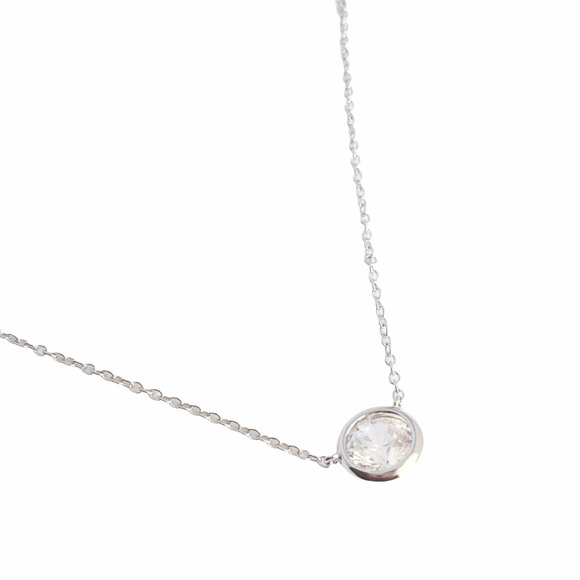 new Lassaire ♡ Simulate Diamond Solitaire Necklace - Picture 5 of 9